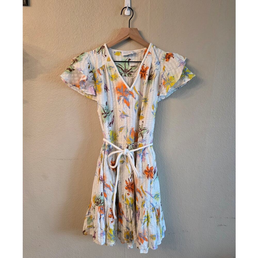 Tanya Taylor Marisol Coverup Dress SZ Medium Floral Spring Tiered